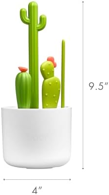 Cacti Bottle Cleaning Brush Set - Includes Bottle Brush, Nipple Brush, Detail Brush, and Straw Brush - Baby Bottle Brush Set for Bottle Drying Rack - Baby Essentials - 4 Count