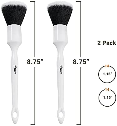 5 Pack Detailing Brush Set Bundle (3 Natural Boars Hair Brushes + 2 Ultra Soft Brushes)