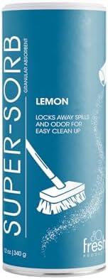 Super-Sorb Liquid Spill Absorbent, Powder, 12 Ounce Shaker Can, Lemon-Scented