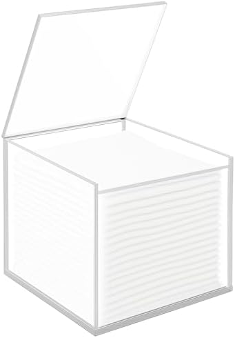 Disposable Face Towel Holder Storage Box with 50 Count Face Towel, Clear Acrylic Box Container Compatible With Clean Skin Club Clean Towel XL, Makeup Organizer With Flip Lid
