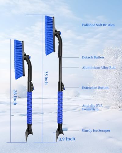 35'' Snow Brush and Ice Scraper for Car Windshield