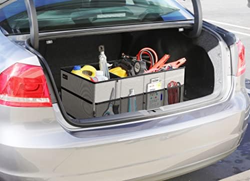 Foldable Car Trunk Organizer for SUV, 3-Compartment, Gray