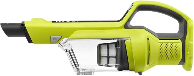 RYOBI ONE+ 18V Cordless Hand Vacuum with Powered Brush (Tool Only) Black Green (PCL700B) (Renewed)