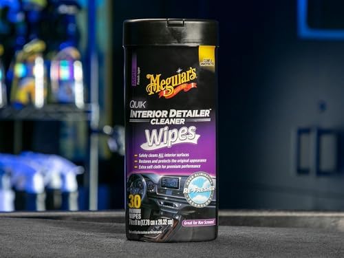 Quik Interior Detailer Wipes G13600, 6 Pack of 30 Count, 180 Total, Dashboard and Trim Cleaner for Leather, Vinyl, Rubber, Metal, LCD, Navigation Screens, Non-Greasy Touchups