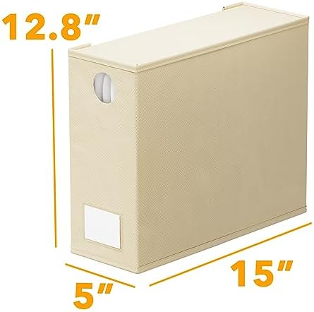 8 Pack Bed Sheet Organizers and Storage, Foldable Sheet Organizer for Linen Closet, Sheets Set Folder Keeper with Window XL (Queen & King Size) Bedding Container (Beige, 8 Pack)