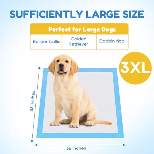 36"x36" Pee Pads for Dogs-100 Pack Super Absorbent XXXL Potty Pads for Dogs