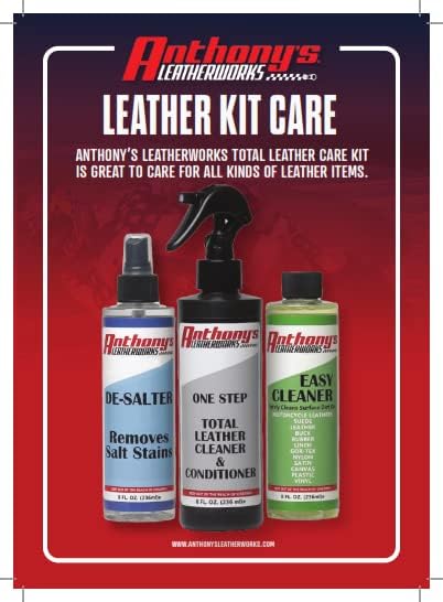 Anthony's Leatherworks Total Leather Care Kit for Motorcycle Leathers, Gloves, Purses, Shoes, Leather Furniture, Jackets