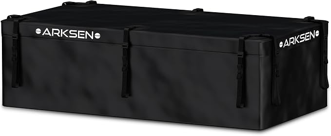 ARKSEN Roof Cargo Carrier Bag, 21.5 Cubic Feet Large Capacity Luggage Storage (62.2" L x 33.07" W x 18.11" H) with 10 St