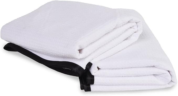 Liquid X Arctic White Waffle Weave 70/30 Microfiber Drying Towel w/Silk Edges 25" x 36" (2-Pack)