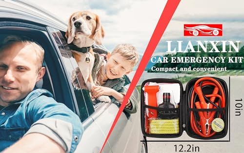 Car Roadside Emergency Kit,with Jumper Cables Car Safety Kits