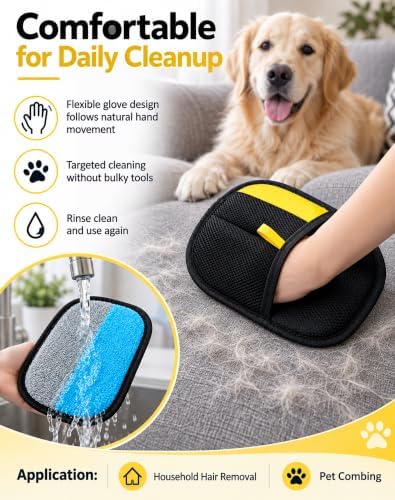 Pet Hair Remover Glove for All Fur Types & Surfaces