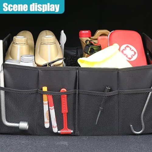 Foldable Car Trunk Organizer for Sedan SUV Truck (Black)