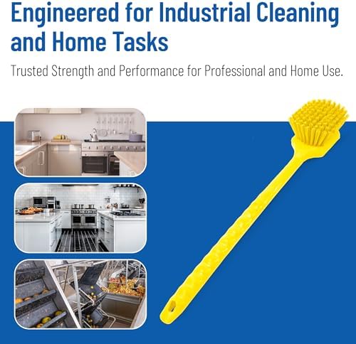 20 Inch Floater Scrub Brush, Polybutylene Bristles, Yellow