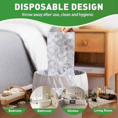 100ct Dry Sweeping Cloths for Swiffer Sweeper Mop, Heavy Duty Microfiber Duster Mop Pad Refills, Captures Dust & Pet Hair, for Hardwood Floors and Multi-Surface Cleaning