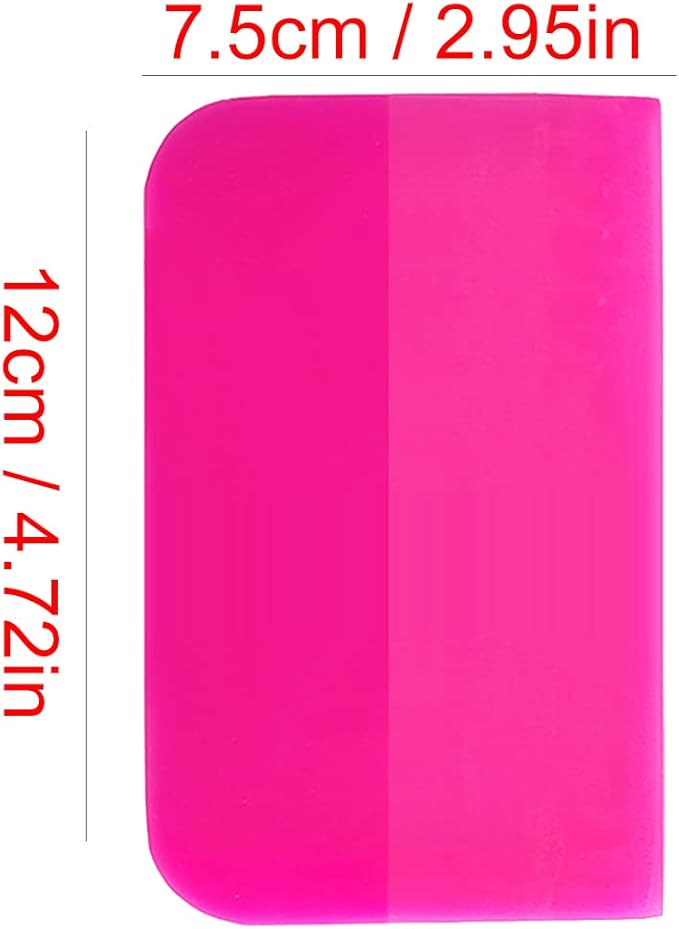 3Pcs Soft Rubber PPF Squeegee, Anti-Scratch TPU Coating Scraper for Car Paint Protection Film Installation, Vinyl Wrap Window Tint Windshield Glass Cleaning Tool (Pink)