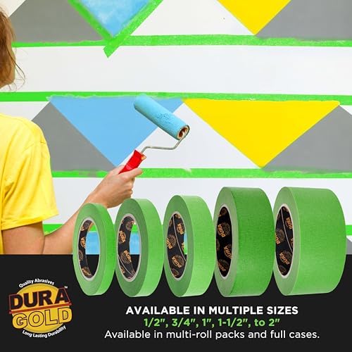 Green Automotive Masking Tape 3/4, 1-1/2, 2" 55 Yard Rolls 1 Each