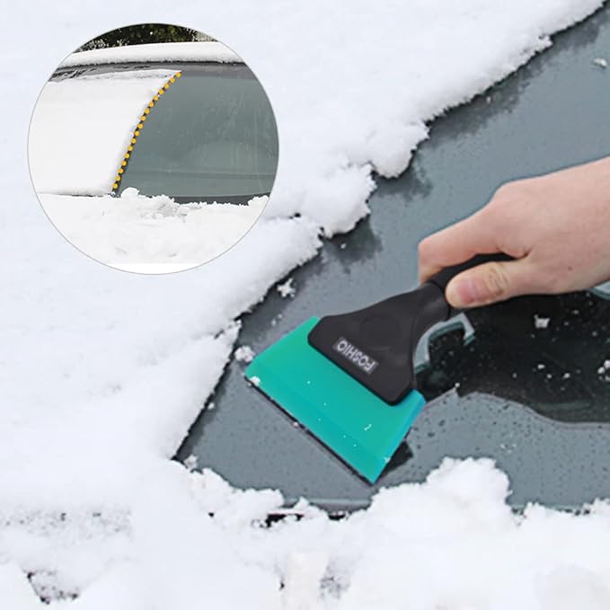 FOSHIO Small Squeegee with 5 Inch Light Blue Rubber Blade Mini Wiper Window Tinting Tools for Mirror Glass Window Cleaner with Non-Slip Handle
