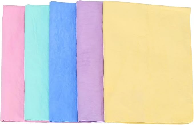 Shammy Cloth for car Drying,Chamois Cloth,Chamois Towel for car, 5-Pack Bag(25"X16")