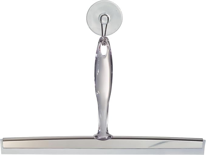 iDesign Bathroom Shower Squeegee with Wall Hook - Set of 2 - Clear/Stainless Steel