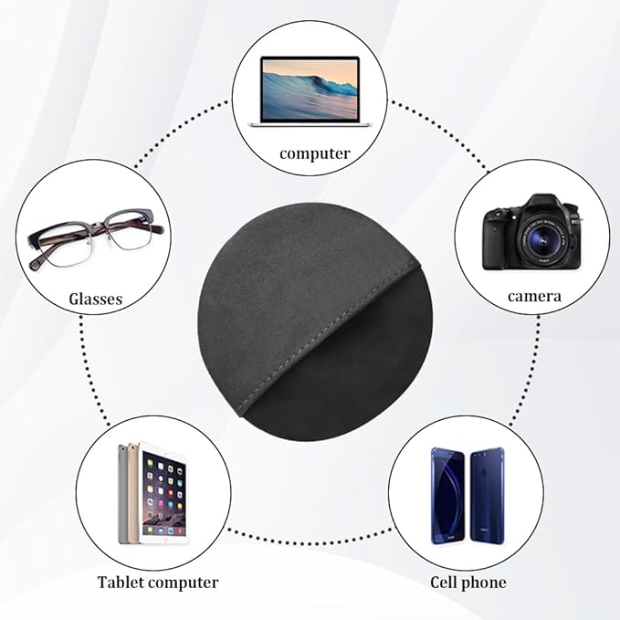 Car Screen Cleaner Cloth,Rapid Dust Removal Microfiber Cleaning Cloth for Car Display,Cell Phones,Dashboard,Double Sided Car Touch Screen Cleaner Car Accessories for Car,Truck,SUV (Round Shape)