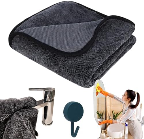 Bath XXL Drying Towel, Shiny Shower Cleaning Cloths, Shiny Drying Towel for Shower, Reusable Super Absorbent Microfiber