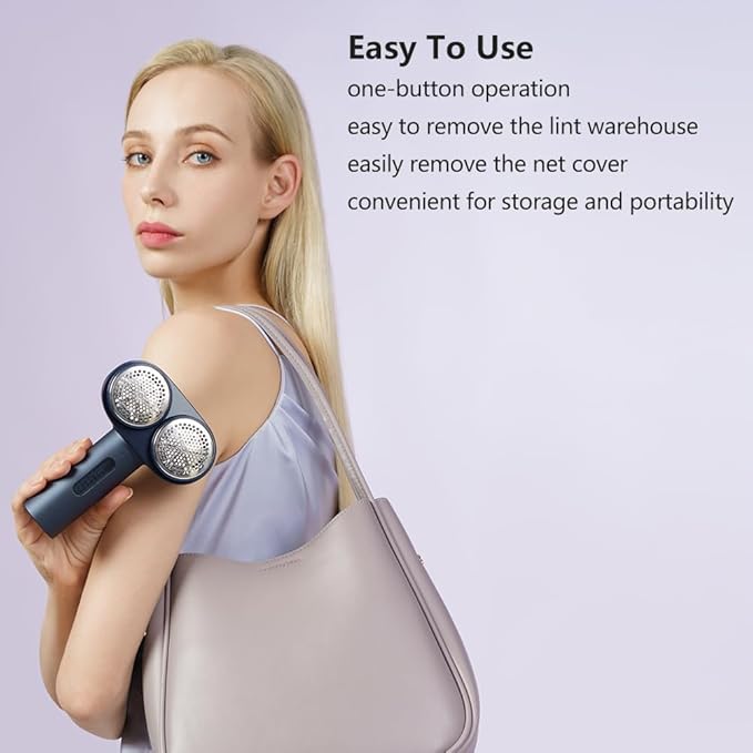 Nesugar Electric Professional Dual-Head Fabric Shaver and Lint Remover and Clothes Shavers with Green Light aided Identification, 3-Speeds (M5)