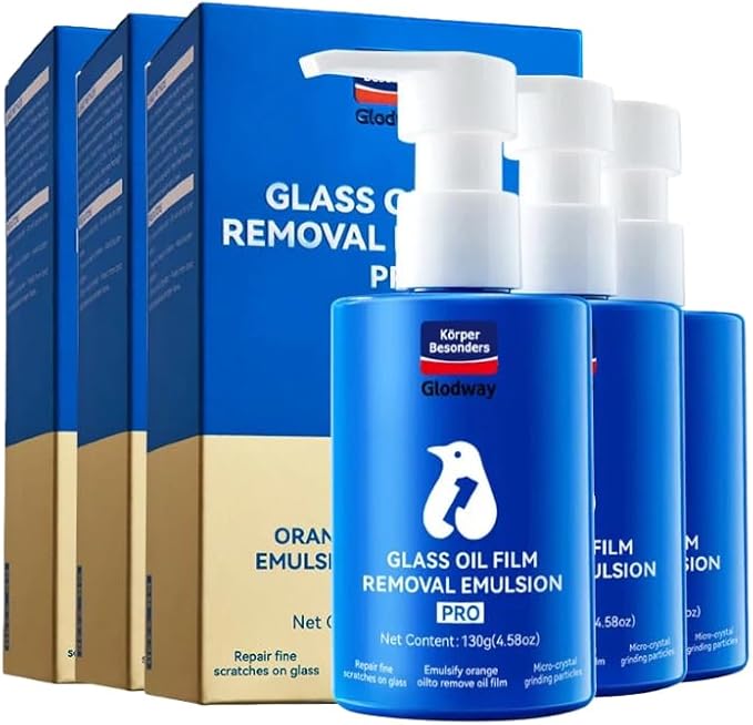 Glodway Glass,Mirror and Window Cleaner for Auto and Home Cleans,Streak-Free,Ammonia-Free,Tint-Safe,4.58 OZ (3 Pack)
