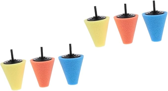SUPVOX 6pcs Wheel Polishing Sponge Cone Buffing Pads for Car Detailing for Hard Reach Areas Reusable and Washable Compat