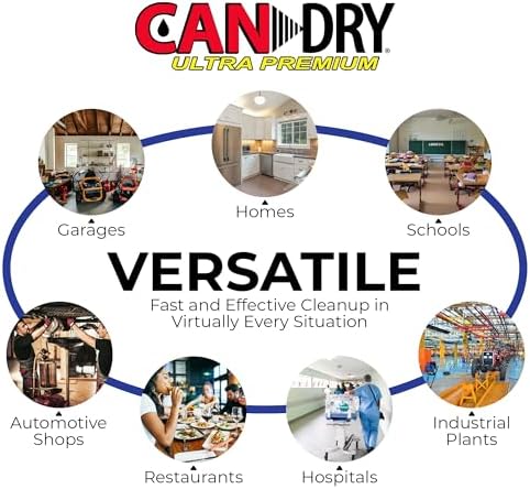Can Dry Ultra Premium All Purpose Absorbent Granules, 25lbs - Spill Cleanup & Odor Control - Diatomaceous Earth & Montmorillonite Clay - Home, Garage, Industrial & Automotive Use