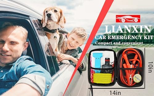 Auto Emergency Kits Vehicles with Jumper Cables headlamp Car Safety Kits