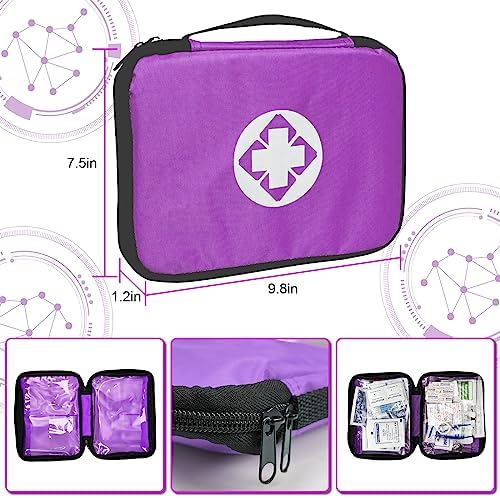 First Aid Kit 300PCS Car Home Camping Essentials Purple
