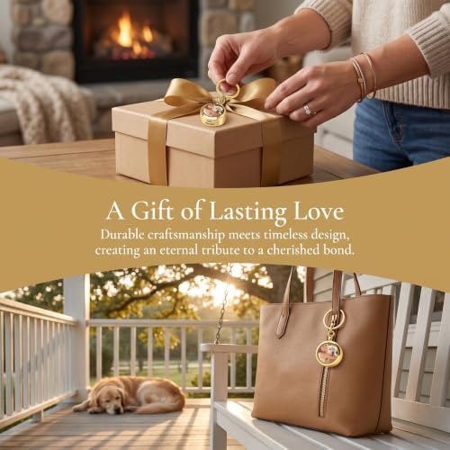 Personalized Locket Keychain Dog Hair Keychain Memorial Pet Fur Keepsake with Name Photo Custom Locket for Ashes Portrait Cremation Jewelry for Pet Loss of Dog Cat Sympathy Remembrance Gift