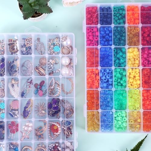 Bead Organizer Storage 4 Pack 36 Grid Jewelry Tackle Craft Box Adjustable