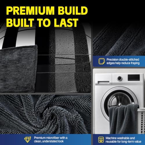 1400 GSM Microfiber Car Drying Towels for Cars, SUV, Trucks (48" x 24")