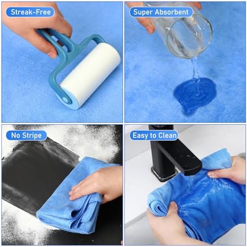 6 Pcs Extra Large Microfiber Cleaning Cloth, Blue
