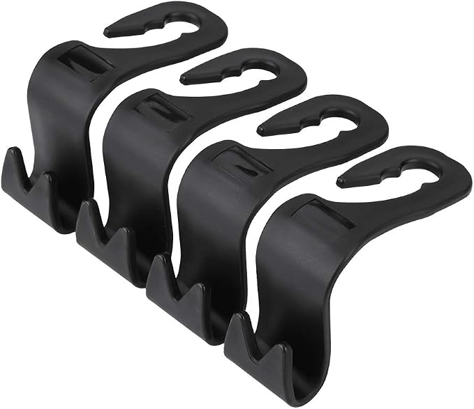 Car Seat Headrest Hook 4 Pack Hanger Storage Organizer Auto Seat Hook for Handbag Purse Coat Grocery Bags Umbrellas fit