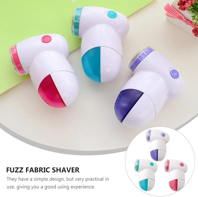 Hemoton 3 Pack Mini Clothes Lint Remover Shaver Portable Fabric Hair Ball Trimmers for Sweaters Jackets Pills Fuzz Removal 3.93X2.95X1.96 Inch
