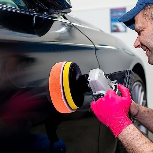 SIQUK 23 Pieces 7 Inch Buffing Pads Car Polisher Bonnets Foam Polishing Pad Kit Wax Buffer Polish Pads Car Buffer Attachment for Drill