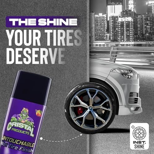 Untouchable Tire Shine Spray – Long-Lasting Wet Tire Finish for Deep Gloss & Protection – Waterproof Tire Shine, Easy Application, Premium Tire Cleaner Shine