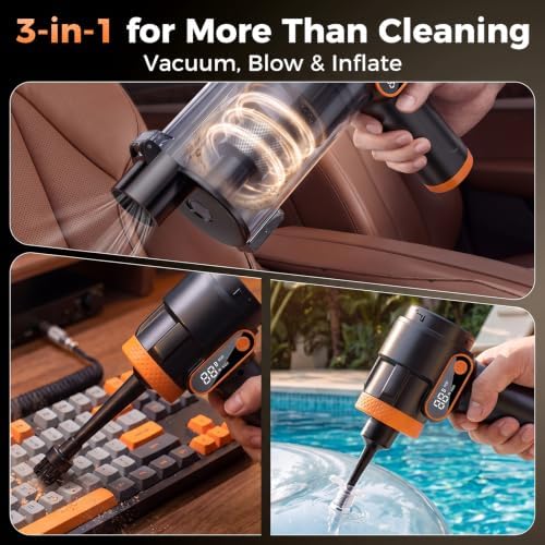 Cordless Handheld Vacuum, 18000Pa Car Vacuum Brushless Motor