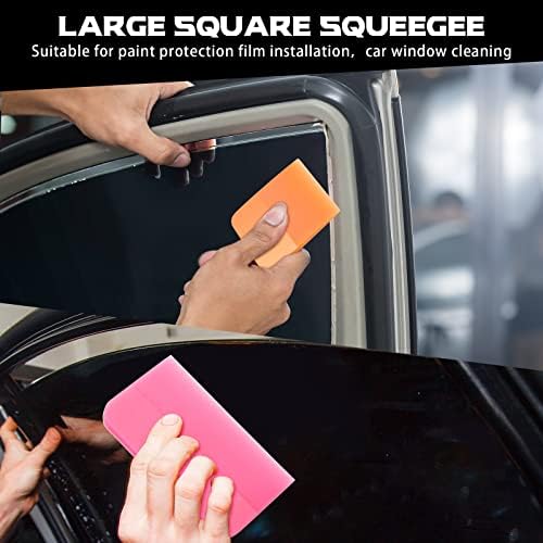 4 Pcs PPF Squeegee Soft Silicone Rubber Scraper, Anti Scratch TPU Coating Scraper for Car Vinyl Paint Protection Film Installation, Vinyl Wrap and Window Tint Windshield Glass Cleaning Kit, 4 Sizes