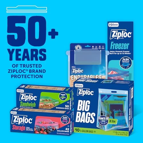 Big Bags 5 Gallon XL, Reusable Large-Capacity Plastic Storage Bags, 10 count
