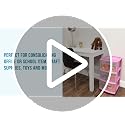 Drawer Tower, 3-Tier Storage Cart with Removable Wheels, White Frame