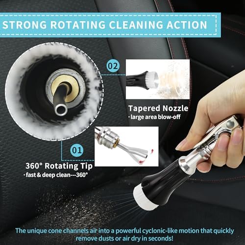 Mini Tornado Air Blow Gun with Detachable Brush Car Cleaning Kit