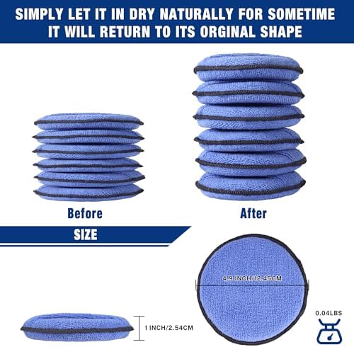 18-Pack Car Microfiber Wax Applicator Pads with Finger Pocket