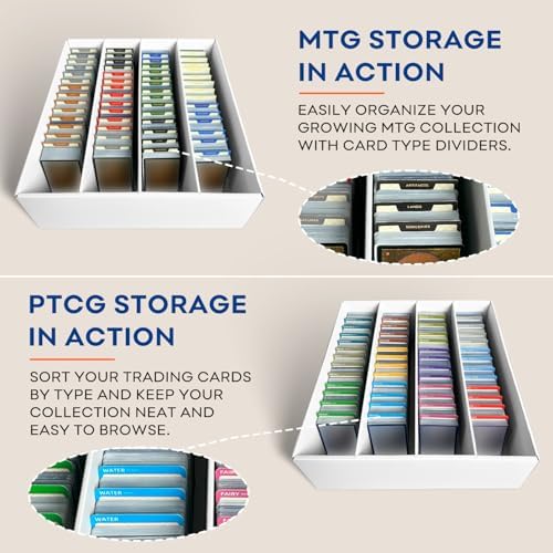 2-Pack Trading Card Storage Box, Card Box for TCG MTG Baseball Sports Cards