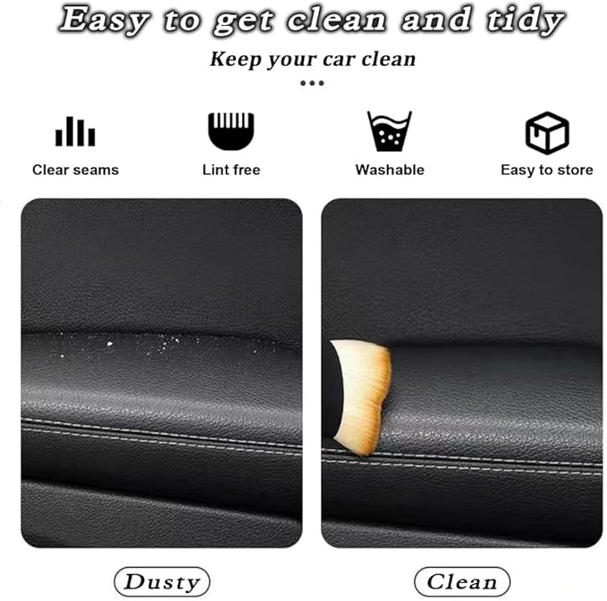 4 Pcs Car Detailing Brush, Car Wash Brush, Car Interior Cleaning Brush Ideal for Interior, Exterior, Dashboard, AC Vents, Leather & Engines, Soft Bristles (Yellow)