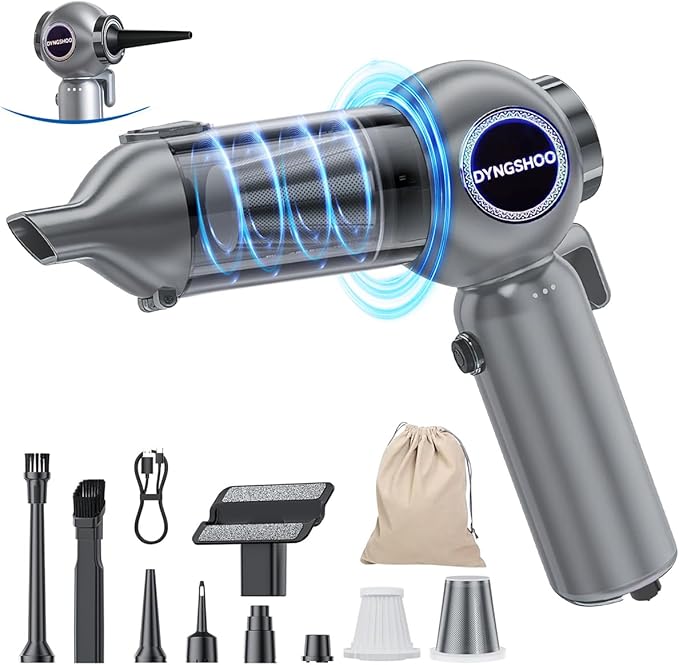 Handheld Car Vacuum Portable Cordless(Equipped with a one-Touch Window Breaker and Seatbelt Cutter ) Handheld Cordless Vacuum with 25000Pa Ultra-Strong Suction,for Car, Office Desk,Keyboards,Pet Hair