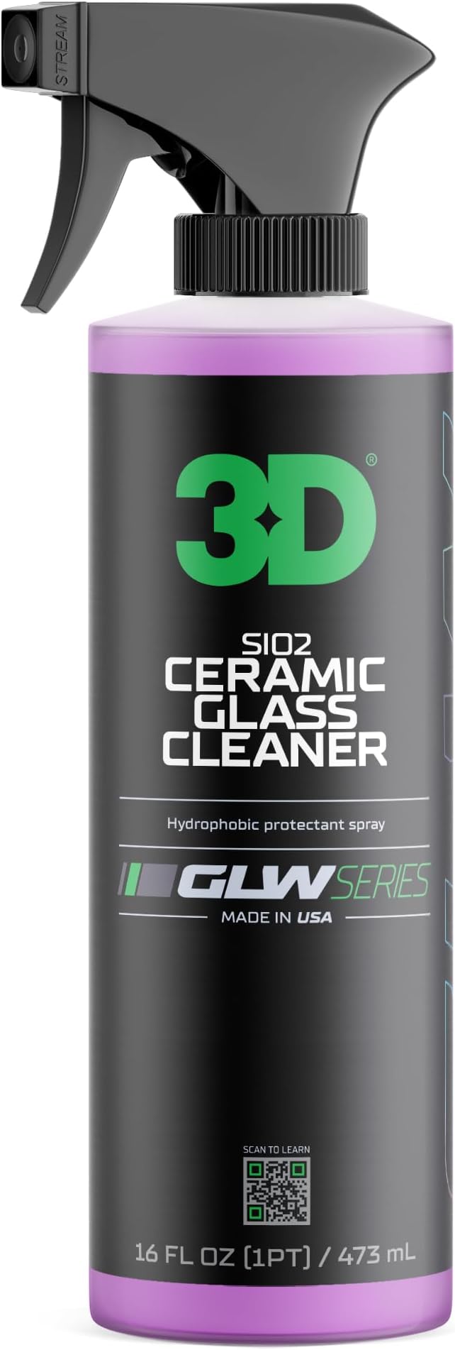 3D SiO2 Ceramic Glass Cleaner, GLW Series | Water & Rain Repellent | All-Weather Protective Ceramic Glass Cleaner | Safe