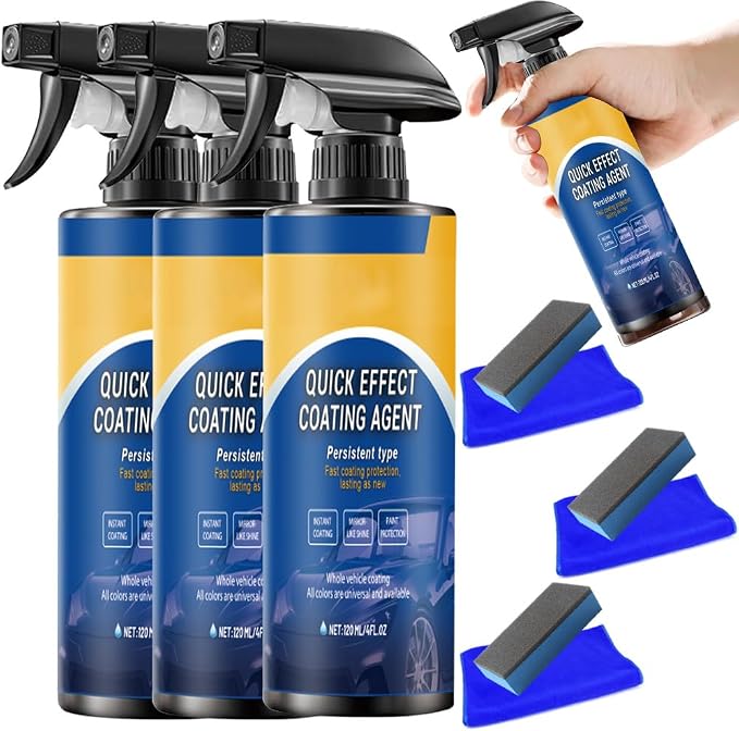 Quick Effect Car Coating Spray Agent, Car Cleaning Kit (3 Pcs, 1)